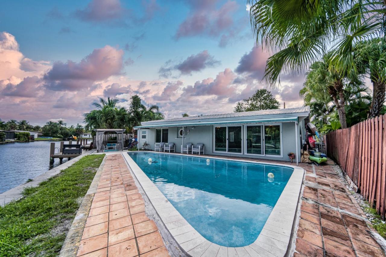 Central Waterfront Villa Salt Wtr Pool Near Beach Fort Lauderdale Exterior foto